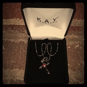 Cross necklace w/ ruby from KAY
